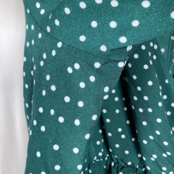 Uguest Green Polka Dot Long Sleeve Ruffle Dress Sz XXXL St.Patricks Day Spring - Picture 6 of 14